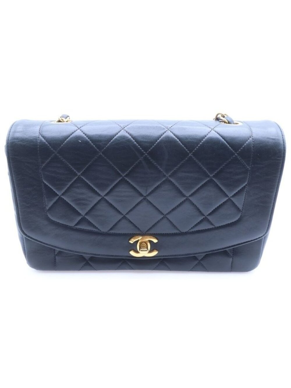 Chanel Diana 25 Turnlock Lambskin Leather S Flap S Chain Shoulder Bag Gold
